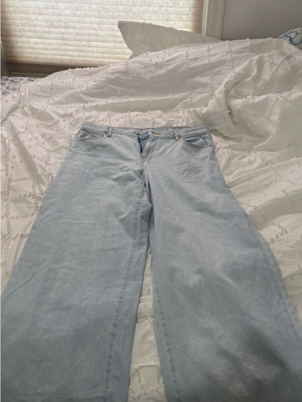 Forever 21 Light Wash Wide Leg Jeans